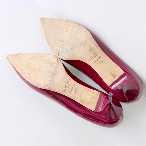 Jimmy Choo Aza Red Patent Leather Kitten Heel Pump 38.5 IT 8 US